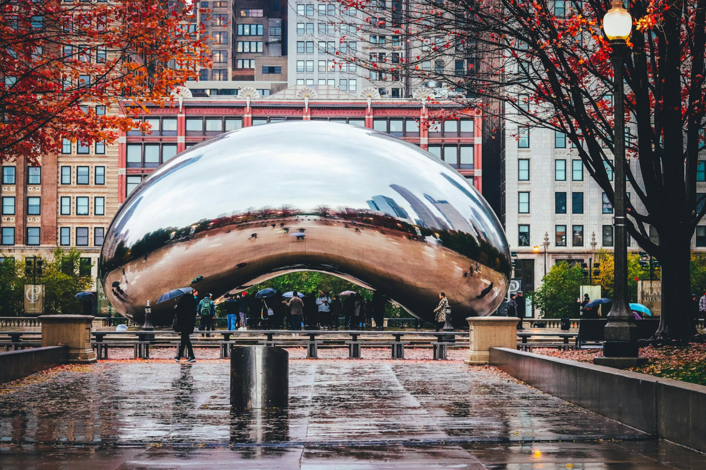 The Bean in Chicago photographed during fall.