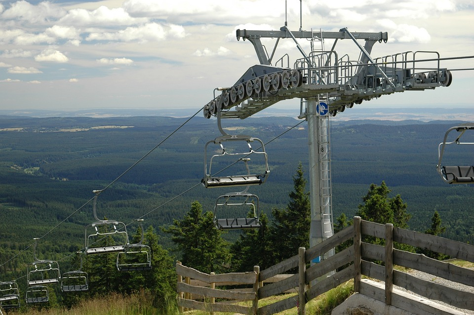 A scenic chairlift ride offering stunning view