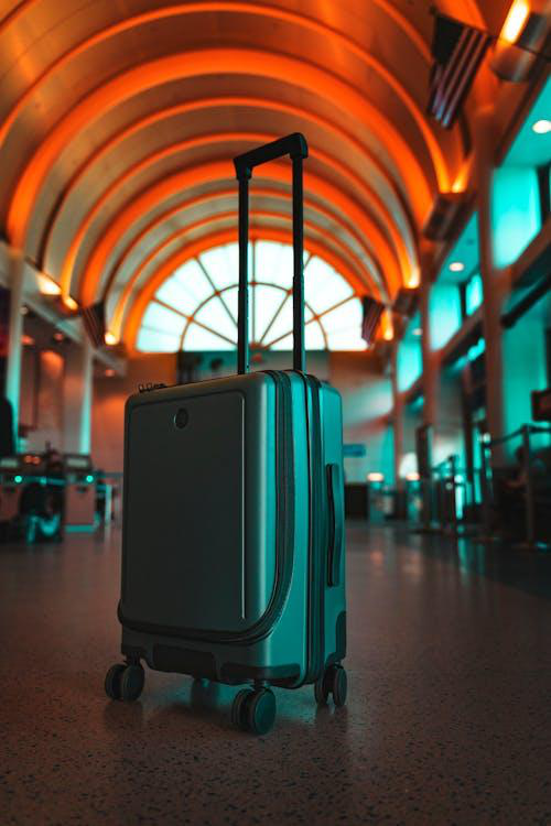 Luggage in an airport terminal